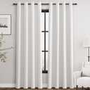Ivory Linen Blackout Curtains 84 inches Long for Bedroom Grommet Modern Farmhouse Light Black Out Curtains Primitive Textured Neutral Earthy Energy Saving Heat Blocking Window Curtain Eyelet 2 Panels (52"W x 84"L (Pack of 2))