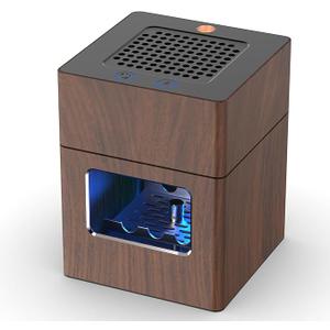 Aluminum Housing Smokeless Ashtray, Multifunctional 3 in 1 Smoke Ashtray with Lighter & USB Rechargeable, HEPA Filter, Home or Office (Wood grain)