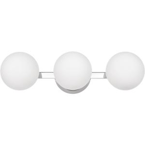 Chrome Globe Bathroom Vanity Light Fixtures, Modern 3 Lights Wall Lighting, Porch Wall Mount Light Fixture for Bathroom, Over Mirror Cabinets