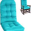 Adirondack Chair Cushion, Rocking Cushions 44x19.4x4 inch, High Back Patio Recliner Cushion of Upper and Lower with Ties, Sunscreen and Fade-Resistant Lake Blue1 (Turquoise)