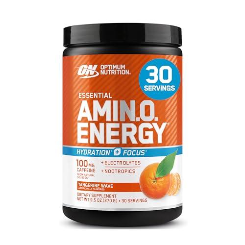 Optimum Nutrition Amino Energy Powder Plus Hydration, with BCAA, Electrolytes, and Caffeine, Tangerine Wave, 30 Servings Pack of 6 By 16 12 2026