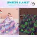 Unicorn Glow in The Dark Blanket,Unicorns Gifts Toys for Girls, Birthday Gifts for Kids Age 3-14 Year Old Teen Child Toddler Luminous Throw Blanket for Daughter 50"×60"