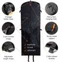 Trifold 66 Inch Women Travel Garment Bag With 7 pockets | Extra Long Wedding Dress, Formal, Evening, Ball Gown | Hanging, Breathable, Foldable | Full Length Traveling Clothes Carry On