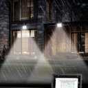 JandCase Dusk to Dawn Flood Lights Outdoor, 50W Plug in Floodlights with 9.8FT Cord, IP66 Waterproof LED Work Light Outside for Garage, Yard, Lawn, UL Listed, 2 Pack (White)