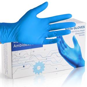 PEIPU Nitrile Disposable Gloves，（Large,100 Pack Powder Free, Cleaning Service Gloves, Latex Free,4Mil,