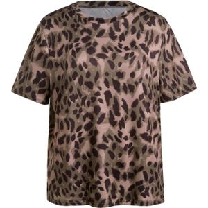 Women's Summer T Shirt Casual Cheetah Print Short Sleeve T Shirt Vintage Tee Top Streetwear (Brown, L)