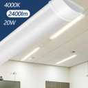 Sararoom 2ft LED Shop Fixture, 20W Tube, 2400lm, 4000K Neutral White, 60cm 23.6inch Garage Closet Ceiling Light for Office Home Basement, No Plug, No Ground Wire, 2FT 20W 1Pc