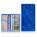 Yourkar Car Registration and Insurance Card Holder, Glitter Leather Vehicle Document Holder with Magnetic Shut, Bling Glove Box Essential Card Driver License Paperwork Organizer (Glossy, Blue)