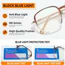 JOLLYNOVA Blue Light Blocking Glasses for WomenOversized Lightweight TR90 Fashion Computer Eyeglasses (Gold)