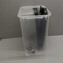 IRIS USA Dog Food Storage Container, 30 lbs & 11 lbs Combo, Cat Food Storage Container, Dog Treat Container, Airtight, Stackable, 2-Cup Scoop, Wheels, Easy Mobility, Black