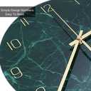 VIKMARI Glass Wall Clock Silent Non Ticking Wall Clock- 12 Inch Quality Quartz Battery Operated Round Easy to Read Home/Office/Classroom/School Clock (Dark Green)