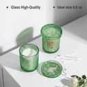 2 Pack Qtip Holder - Apothecary Jars with Lids, Bathroom Organizers and Storage Canister for Cotton Balls,Swabs,Floss Picks,Hair Ties,Clear Glass Vintage Bathroom Decor Jar Set (Green)
