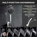 Veken Wide High Pressure Rain Shower Head with Handheld, Handheld Shower Heads with Multi Spray Modes, Rainfall Combo with 15" Metal Extension Arm,Detachable Dual Shower, Bathroom Decor,Chrome Silver