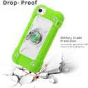 for iPhone 8 Plus/7 Plus Case,iPhone 6 Plus Case/iPhone 6s Plus case 5.5 Inch with Ring Stand, with 2 Pack Glass Screen Protector Heavy-Duty Grade Phone Cover (Guava)