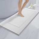 anllugs Bathroom Rugs 24" x 60", Non-Slip Extra Soft Absorbent Bath Rugs, Machine Washable Quick Dry Bath Mats for Bathroom Floor, Shower, Bathtub and Sink, White