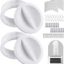 2 Set White Dual Size Wall Mount Connector for Portable Ac Vent Ac Exhaust Hose Coupler for 6 and 6.5 Inches Hose Accessories Plug