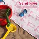 Pink Bow Beach Towel Coquette Beach Towel Gift 60 x 30 Inch Coquette Birthday Pink Bow Party Decorations for Birthday Baby Shower Bridal Shower Bachelorette Party Decor