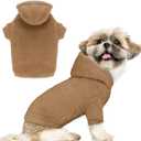 Fuzzy Dog Sweaters for Small Dogs Dog Hoodie Pet Clothes Warm Soft Cozy Coats Hooded Sweatshirt Fleece Small Pet Hoodies Sweater(Coffee-S)