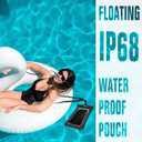 NEPHI IPX8 Floating Waterproof Phone Pouch 2 Pack-Up to 8.0"Floating Phone Case for iPhone Andriod, Dry Bags for Vacation Beach Pool Kayak Cruise Travel Essentials (Black White 2 Pack)
