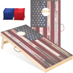 Sportdo 4x2 ft Solid Wood Cornhole Board Set with 8 Bean Bags