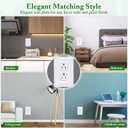 Pure White Decorative Outlet Covers Wall Plates, Bamboo Fiber Light Switch Covers, Natural Material Electric Receptacle Switch Plate Outlet Cover of various styles (1 Gang Duplex 4 Pack)