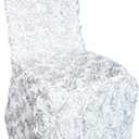 Luchuan 3D Solid White Rosette Banquet Wedding Dining Chair Covers