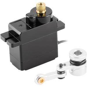 GLOBACT 1.2KG Metal Gear Servo with 20T Aluminum Servo Saver Arm and Steering Drag Link for Arrma Granite Grom/Mojave Grom/Typhon Grom Losi Nascar RC Truck Racecar Upgrade SPMSSX110 ARA340203