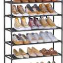 SONGMICS 5-Tier Shoe Rack, Shoe Storage for Hallway Closet, Slim and Space-Saving, Metal Frame, Non-Woven Fabric Shelves, Black ULSH045BH02