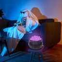 Halloween Bubbling Cauldron Decor Halloween Decorations Indoor Outdoor Witches Cauldron Lights Hocus Pocus Candy Bucket Decoration for Home Kitchen Room Table Fireplaces Decoration