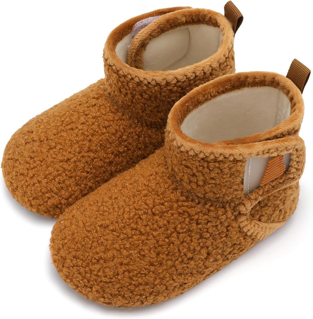 BARERUN Baby Toddler Slippers Girls Boys House Shoes Fuzzy Boots Socks