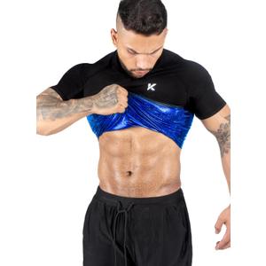Kewlioo Sauna Shirt for Men - Heat Trapping Sweat Vest, Sauna Suit For Men, Compression Workout Sweat Suit for Gym, Workouts (Large, Black)