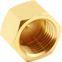 Uenede 4PCS Brass 1/2 Inch NPT Caps Outer Hex 1/2" NPT Female Thread Socket Pipe End Cap Plugs Fitting for Water/Oil/Gas