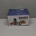 GANIZA Food Processors, Electric Food Chopper with Meat Grinder & Vegetable Chopper - 2 Bowls (8 Cup+8 Cup) with Powerful 450W Copper Motor - Includes 2 Sets of Bi-Level Blades for Fruits/Meat/Nuts (Black)