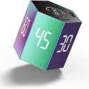Ticktime Pomodoro Timer, Productivity Timer Cube, 5/15/25/30/45/60 Min Presets, Custom Countdown & Stopwatch 1s99m59s, Sound/Vibration/Silent, Magnetic, Rechargeable, for ADHD Study Work,Violet