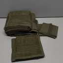 BOUTIQUO 6 Pack Cotton Towel Set, Contains 2 Bath Towels 28x55 inch, 2 Hand Towels 16x24 inch & 2 Wash Coths 12x12 inch, Ideal Everyday use, Ultra Soft Compact & Lightweight - Olive Green