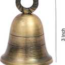 Indian Brass Bells Jingle Bells for Home Door Decor, Crafts, Chimes, Cow Pet Bells, Craft Bells with Hanging Loop, Plain Brass Material for Festival Occasions (2,Plain)