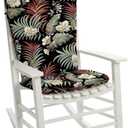 Arden Outdoor Adirondack or Rocking Chair Cushion, 20 x 17, Rain-Proof, Fade Resistant 17 x 20, Simone Black Tropical