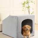 Hovicaed Indoor Dog House for Extra Large Medium Small Sized Dogs - Dog Tent with Washable Removable Cover, Pet Orthopedic Dog Cave Bed Egg-Crate Foam Cushion, Inside Dog House Large Space(XXL)