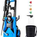 Electric Pressure Washer 5000 PSI 4.0 GPM Adjustable Pressure, Power Washers Electric Powered with 33ft Pressure Hose, 4 Nozzles and 500ml Foam Cannon, Powerwashers for Home, Car, Blue (1800W)