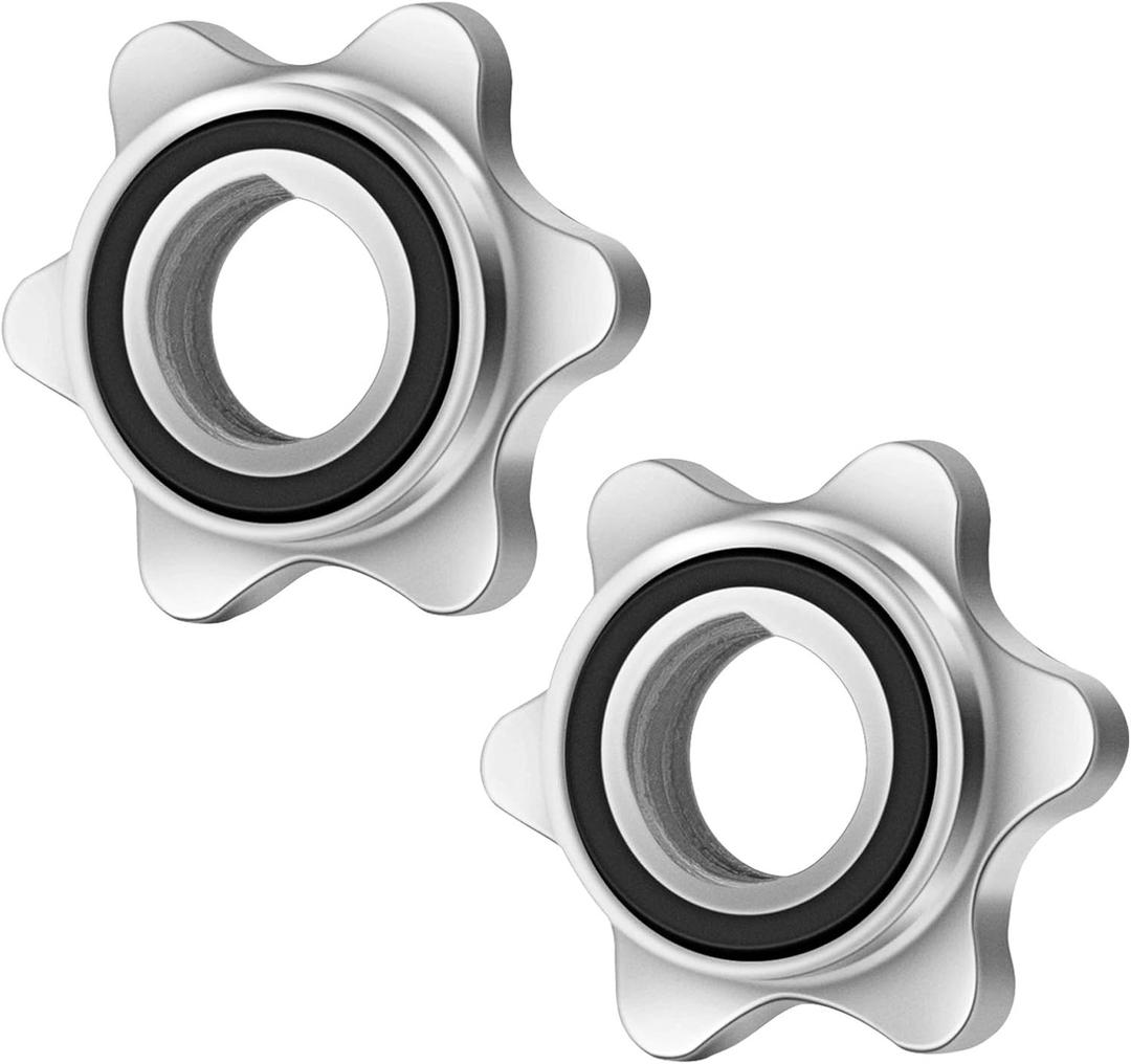 Lamoutor 2Pcs Anti-Slip Hex Nut Spin-Lock Collar Screw for Barbell Dumbbell Weight Lifting (25mm)