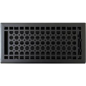 Empire Register Co, Vent Cover - 6x14 inch, Honeycomb Design, Textured Black Finish, Heavy Duty Floor Vent Covers, Metal Damper Attached Vent Covers for Home Floor only