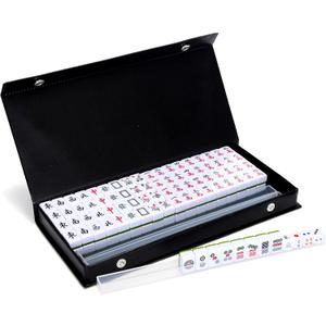 drizzle Pink Travel Mini Mahjong Set 20mm with Instructions - Portable 146 Tiles - for Beginners with 4PCS Racks 2 Pounds - Chinese Mah-Jong Game  (Green)
