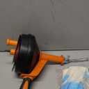 Drain Auger, Clog Remover with Drill Adapter, 25 Feet Flexible Plumbing Snake Use Manually or Powered for Kitchen, Bathroom and Shower Sink, Comes with Gloves (orange)