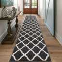 SHACOS Black Runner Rug 2x10 ft Washable Entryway Runner Rugs Non Slip Rubber Backing Hallway Rug Runner Absorbent Kitchen Carpet Runners
