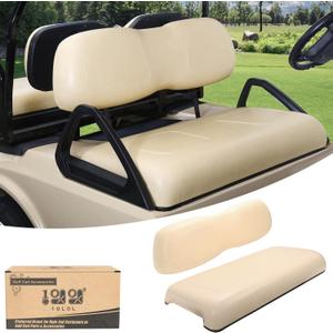 10L0L Front Seat Bottom & Backrest Assembly for Club Car DS 2000.5-up Golf Cart, Factory Style Replacement Cushions (Seat Set - Beige)