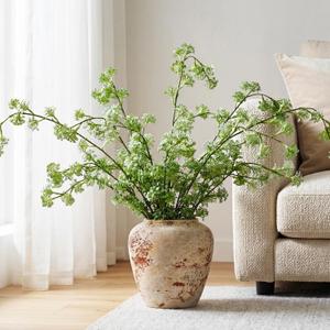 Norme 5 Pcs Artificial Rapeseed Flowers Berry Stems Faux Long Stem Plants Fake Greenery Branches Stems Picks for Vase Filler DIY Spring Home Office Wedding Party Farmhouse Indoor Mantel Decor