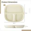 OMISTAR 2 Pcs Portion Control Plates, 8.5" Ceramic Divided Plates for Adults, Rectangles Porcelain Dinner Diet Plate, Milkyellow Ceramic Plate for Balanced Meals, Diabetes and Weight Loss Diet