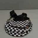 Checkered Crossbody Bag,Nylon Bum Bags for Women Crossbody,Spacious Sling Bag Purse Fanny Packs with Shoulder Strap (Blackwhite)