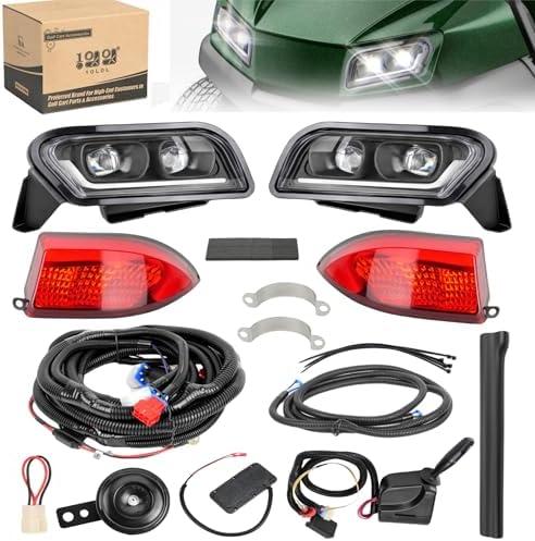 10L0L Golf Cart Headlight Kit - 12V/36V/48V Upgraded Daytime Running for Club Car Tempo with Turn Signal Brake and Hazard Light - Deluxe Golf Cart Street Legal Light Kit
