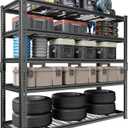 Heavy Duty Garage Shelving, 60" W x 24" D x 78" H, 5-Tier Adjustable Metal Storage Rack, 660 lbs Per Shelf, 3300 lbs Total Capacity, Black, 1-Pack